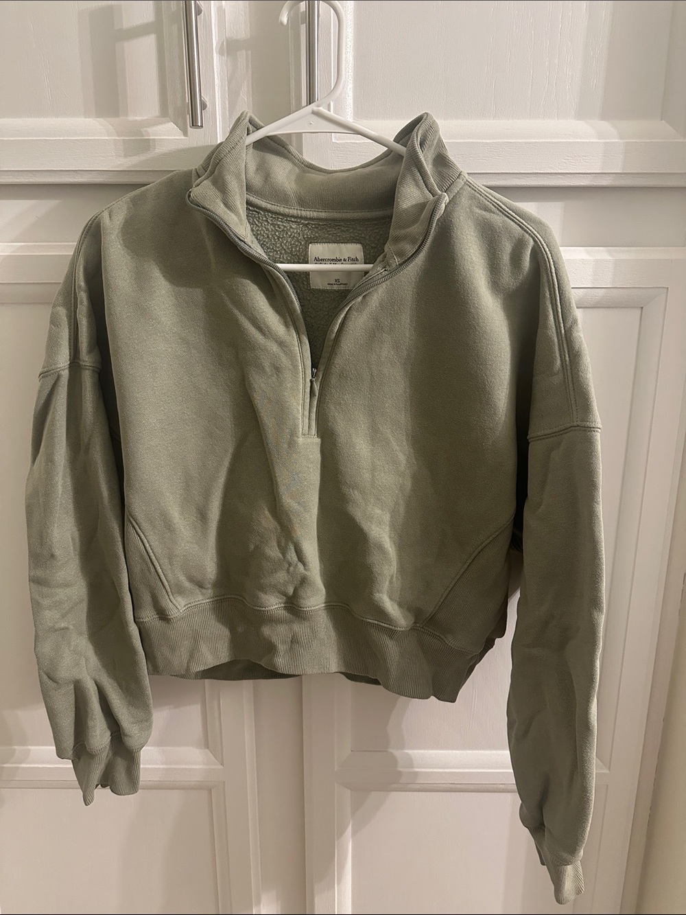 Abercrombie & Fitch Light Sage Green Half-Zip Pullover